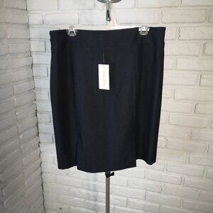 NWT Tahari Arthur S. Levine Ladies Size 12 Navy Side Zip Lined Sophia Skirt